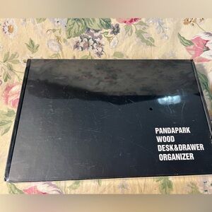 Black Wood Desk & Drawer Organizer